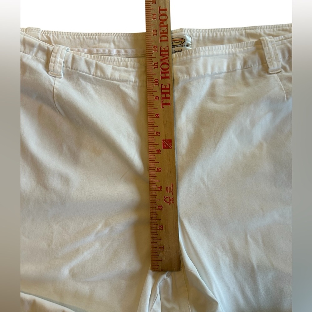 Talbots Womens White Chino Wide Leg Pants Slash Pockets Stretch 22WP 22 x 27 EUC - Picture 8 of 10